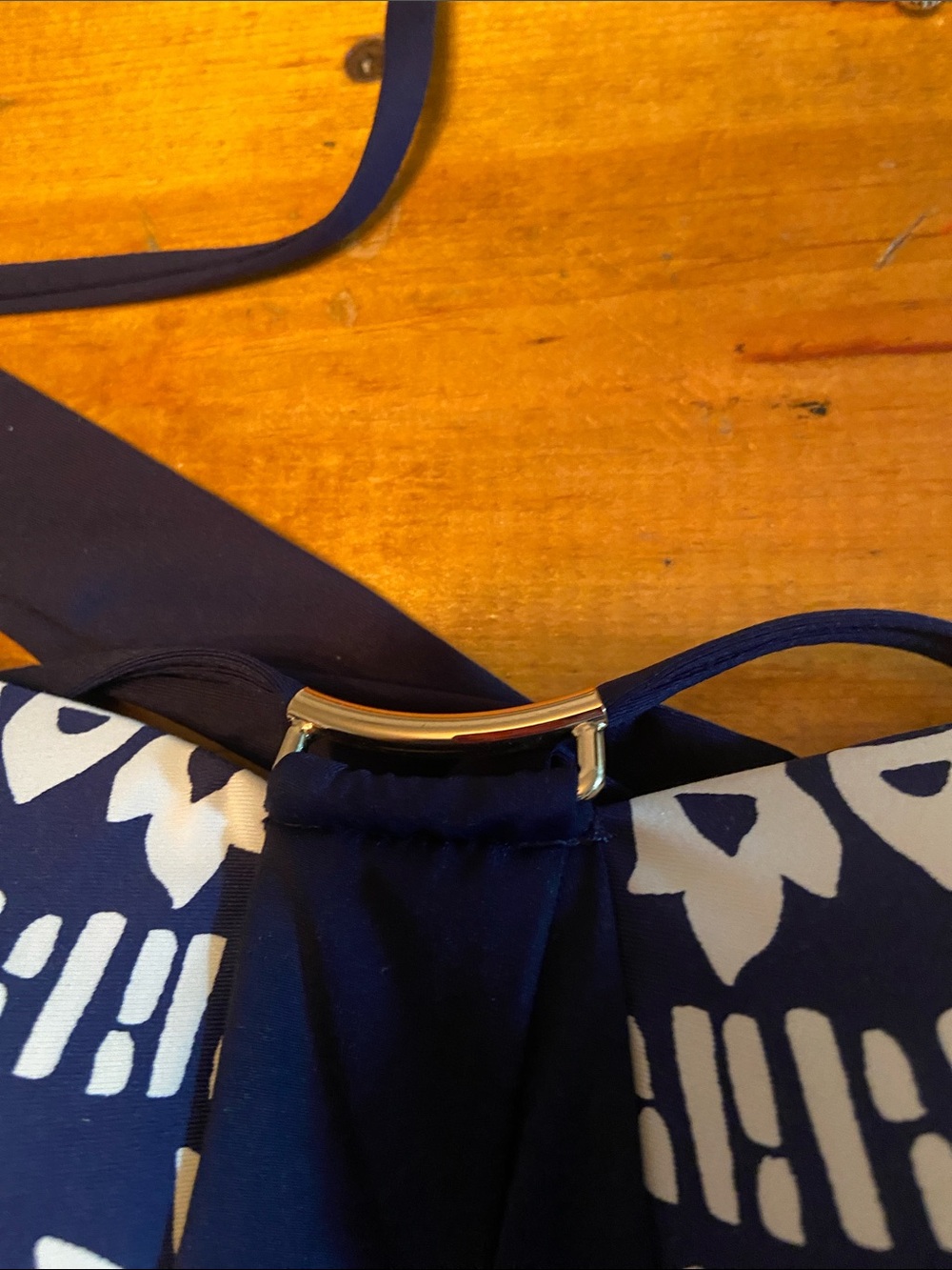 Trina Turk Navy & White Printed Bandeau Bikini Set - Picture 3 of 7